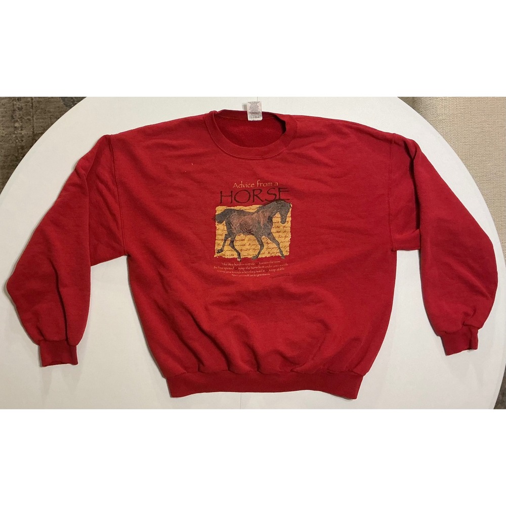VTG Y2K Horse Animal Lover Uplifting Sweatshirt Crewneck XL Equestrian‎
